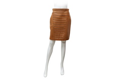 Lot 525 - Loewe Tan Leather Skirt - Size 44