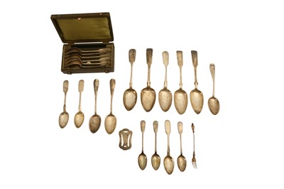Lot 168 - A MIXED GROUP OF 19TH CENTURY AND LATER RUSSIAN 84 ZOLOTNIK SILVER FLATWARE