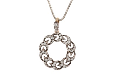 Lot 173 - A diamond pendant necklace, circa 1900