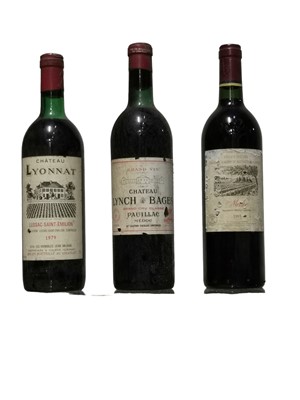 Lot 148 - Assorted Red Bordeaux, to include Chateau Lynch Bages, 1969, one bottle and two others