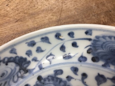 Lot 469 - TWO CHINESE BLUE AND WHITE DISHES