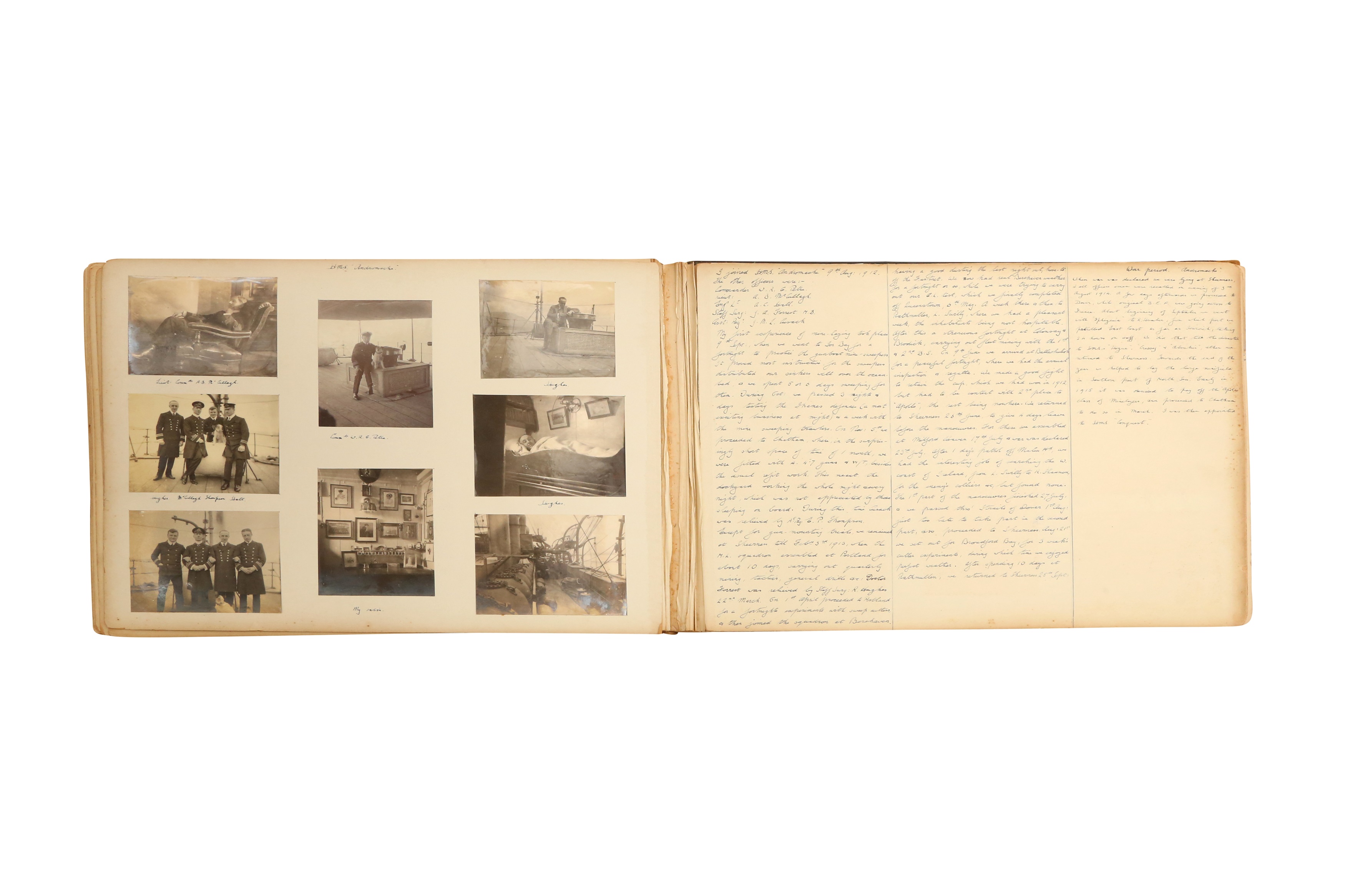 Lot 330 A WW1 NAVAL LOG AND PHOTOGRAPH ALBUM