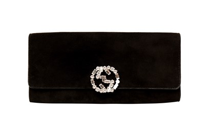 Lot 834 - Gucci Black Crystal GG Broadway Clutch