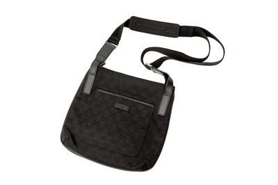 Lot 652 - Gucci Black Monogram GG Logo Messenger