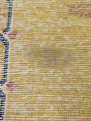 Lot 57 - A RARE CHINESE NINGXIA YELLOW-GROUND 'NINE DRAGON' CARPET