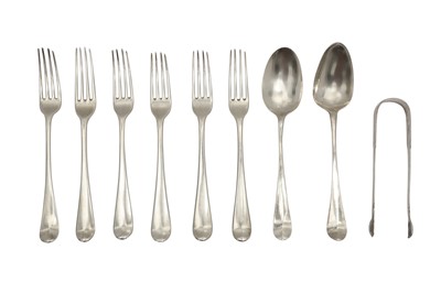 Lot 220 - FIVE GEORGE III SILVER TABLE FORKS, LONDON 1781 BY GEORGE SMITH