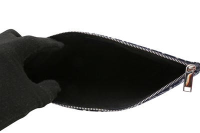 Lot 336 - Christian Dior Navy Oblique Nylon Flat Pouch