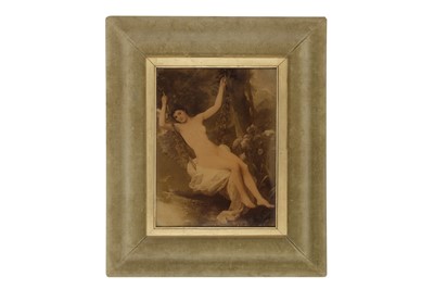 Lot 211 - A 19TH CENTURY CRYSTOLEUM PRINT ON CONCAVE GLASS