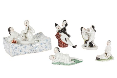 Lot 226 - CHINESE PORCELAIN EROTIC FIGURE GROUPS