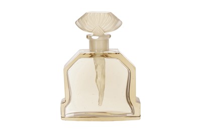 Lot 273 - AN ART DECO GLASS SCENT BOTTLE AND STOPPER BY HEINRICH HOFFMAN