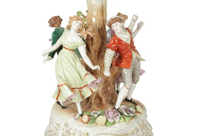 Lot 247 - SCHIERHOLZ PORCELAIN LITHOPHANE LIGHT AND GARNITURE