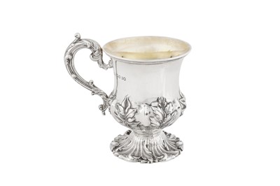 Lot 383 - A Victorian sterling silver christening mug, London 1837 by messrs Barnard