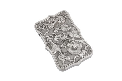 Lot 167 - A late 19th century Chinese Export silver card case, Shanghai circa 1890 retailed by Kong Chan