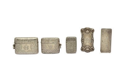 Lot 82 - A MIXED GROUP INCLUDING A VICTORIAN DOUBLE VESTA CASE, BIRMINGHAM 1900 BY HENRY MATTHEWS