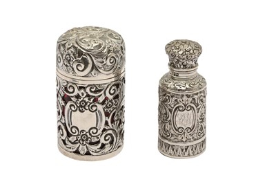Lot 101 - TWO VICTORIAN STERLING SILVER SCENT BOTTLES