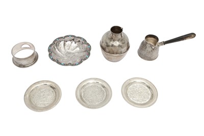 Lot 147 - A LATE 20TH CENTURY EGYPTIAN 900 STANDARD SILVER COFFEE SET, CAIRO 1982-85