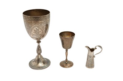 Lot 285 - A VICTORIAN STERLING SILVER GOBLET, LONDON 1880 BY RICHARDS AND BROWN