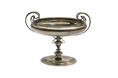 Lot 249 - A GEORGE V STERLING SILVER TWIN HANDLED PEDESTAL BOWL, LONDON 1913 BY GOLDSMITHS AND SILVERSMITHS