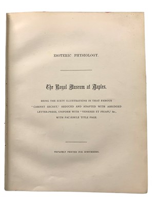 Lot 309 - Fanin (Colonel) Esoteric Physiology. The Royal Museum at Naples.