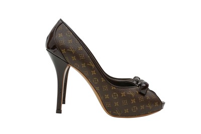 Lot 520 - Louis Vuitton Monogram Peep Toe Heeled Pump -  Size 37