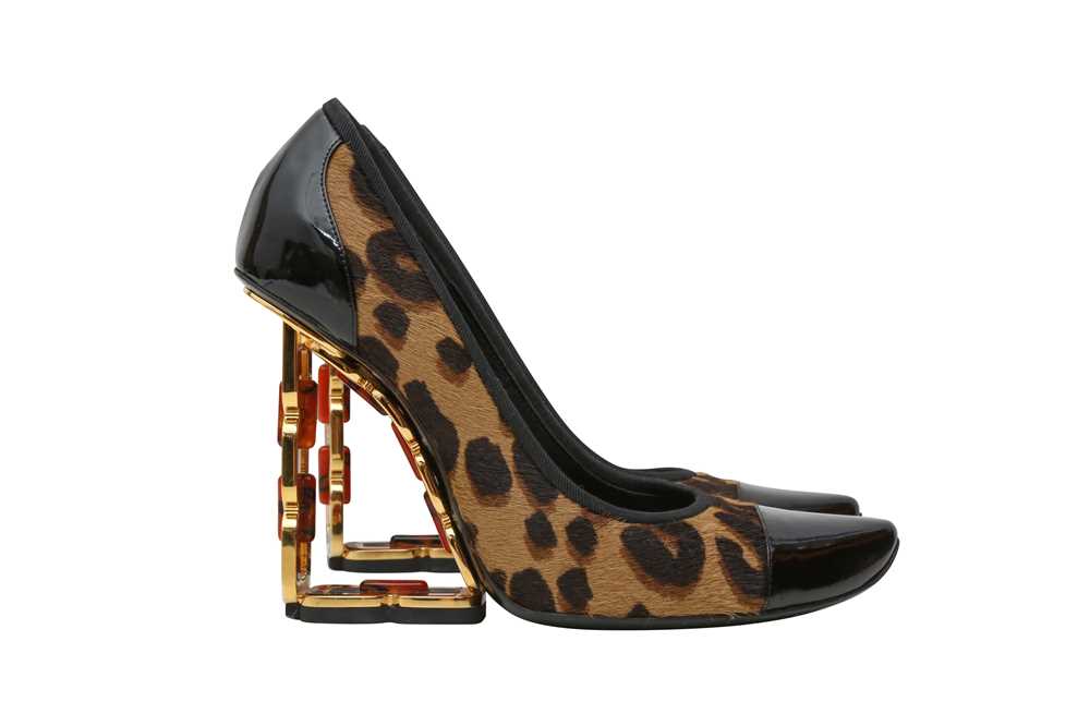 Lot 643 - Louis Vuitton Stephen Sprouse Leopard Wedge Pump