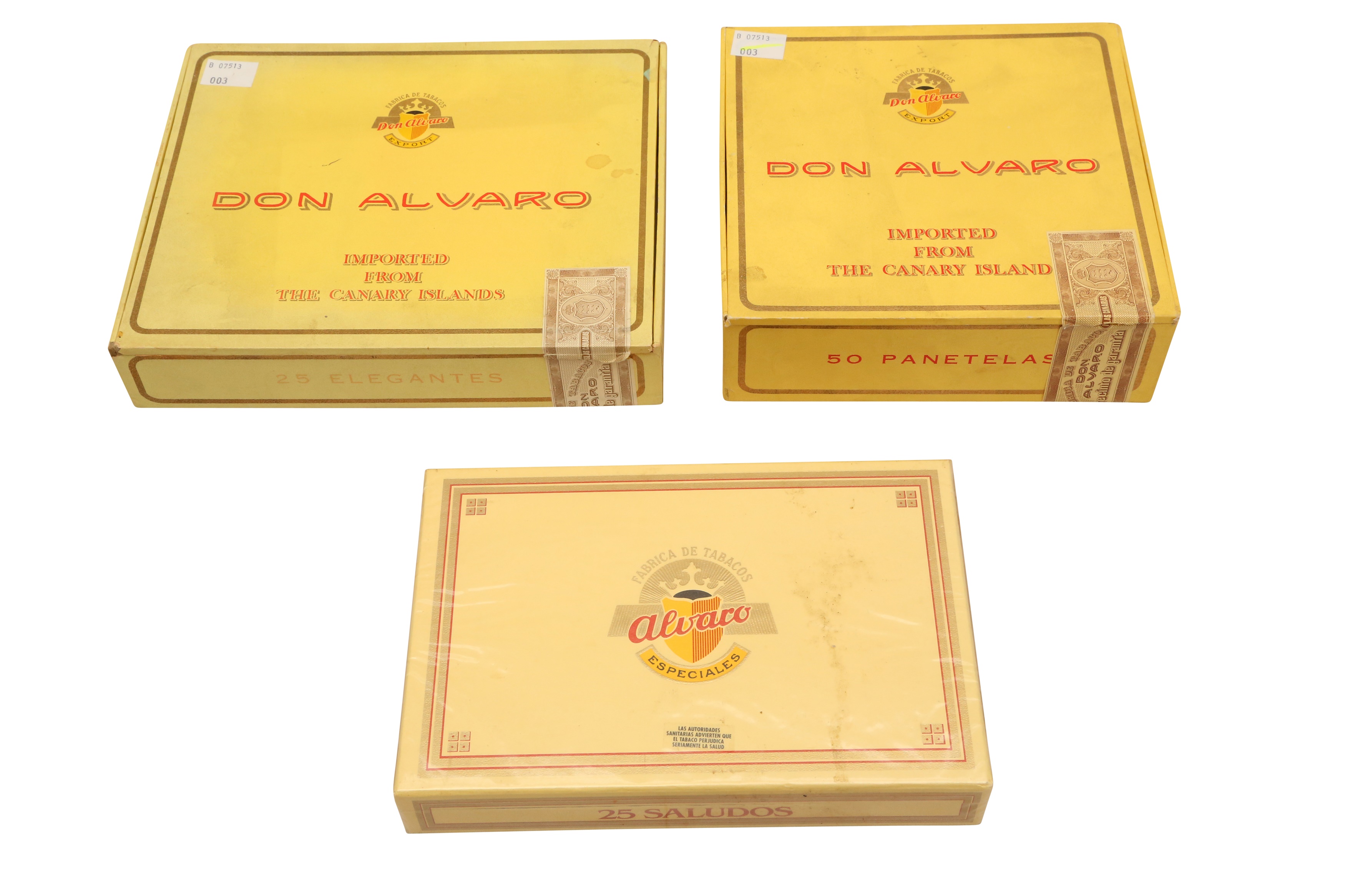 Lot 341 THREE BOXES OF ALVARO CIGARS
