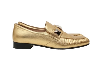 Lot 312 - Valentino Deep Gold Rockstud Loafer - Size 36.5