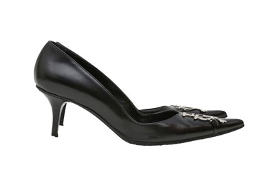 Lot 816 - Christian Dior Black I Heart Dior Heeled Pump - Size 37