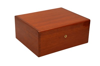 Lot 337 - A 20TH CENTURY VENEERED CEDAR CIGAR HUMIDOR BY ELIE BLEU, PARIS