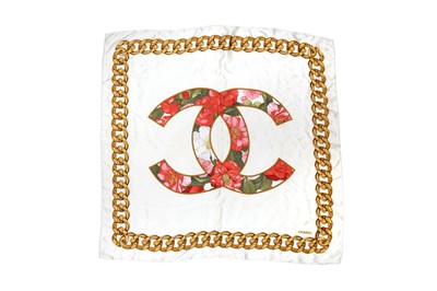 Lot 536 - Chanel Floral CC Logo Silk Print Scarf