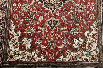Lot 91 - A PAIR OF VERY FINE SILK QUM RUGS, CENTRAL PERSIA