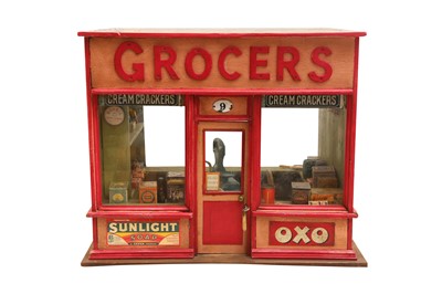 Lot 888 - A DIORAMA OF A GROCERS SHOP, 20TH CENTURY
