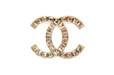 Lot 578 - Chanel Large Crystal CC Logo Brooch