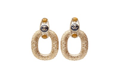 Lot 576 - Chanel Gripoix Baroque Pierced Earrings