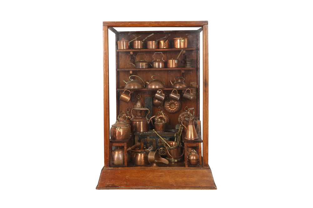 Lot 957 - AN EARLY 20TH CENTURY DIORAMA OF A RUSTIC KITCHEN