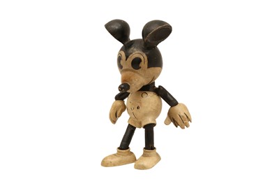 Lot 929 - AN EARLY 1930s WOODEN 'STEAMBOAT WILLIE' MICKEY MOUSE DOLL