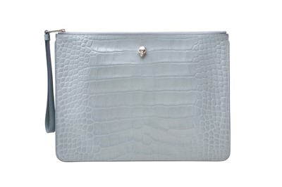 Lot 377 - Alexander McQueen Grey Skull Oversized Flat Pouch