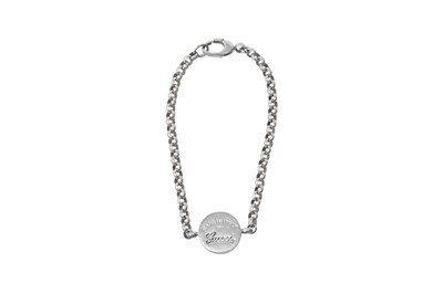 Lot 785 - Gucci Silver Logo Chain Bracelet