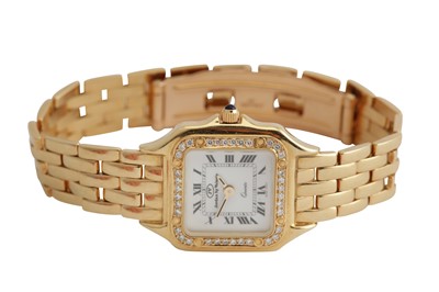 Lot 359 - A Jordan by Valerie ladies 18k yellow gold bracelet watch.