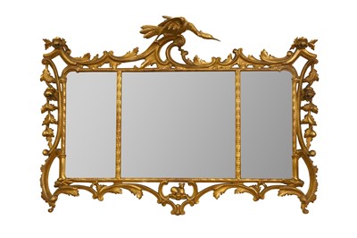 Lot 590 - A ROCOCO-STYLE TRIPTYCH OVER MANTLE MIRROR