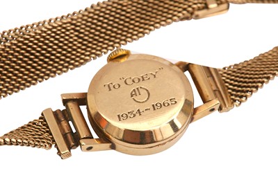 Lot 358 - A LADIES 9K GOLD LONGINES BRACELET WATCH