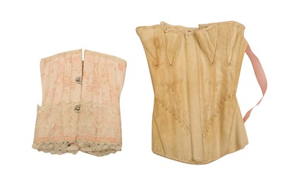Lot 841 - A PAIR OF DOLLS CORSETS, 19TH CENTURY AND LATER