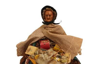 Lot 837 - A WAX HEAD PEDLAR DOLL 'GRANNY COWIESON'