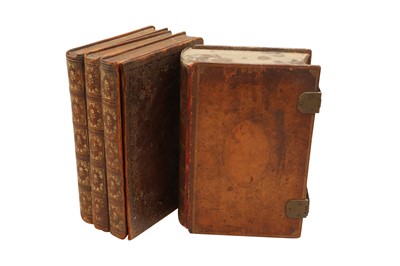 Lot 977 - TWO LEATHER BOUND BOOK BOXES