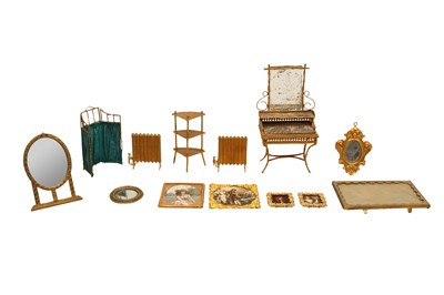 Lot 881 - A COLLECTION OF 20TH CENTURY GILDED DOLLS HOUSE FURNITURE