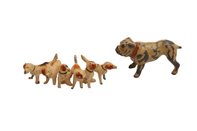 Lot 896 - COLD PAINTED BRONZE HOUNDS