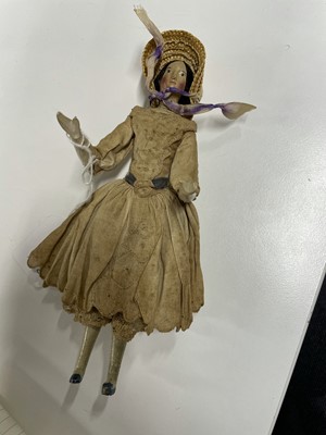 Lot 834 - DOLLS: A GERMAN PAPIER MACHE DOLL, circa 1840 - 1850