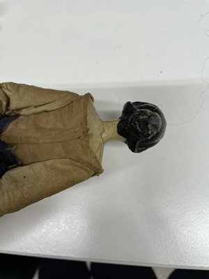 Lot 834 - DOLLS: A GERMAN PAPIER MACHE DOLL, circa 1840 - 1850