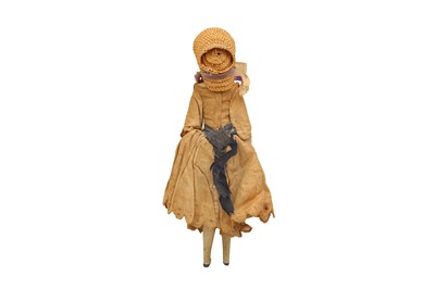 Lot 834 - DOLLS: A GERMAN PAPIER MACHE DOLL, circa 1840 - 1850