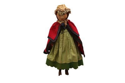 Lot 843 - DOLLS: A LEATHER FACED DOLL CIRCA 1880